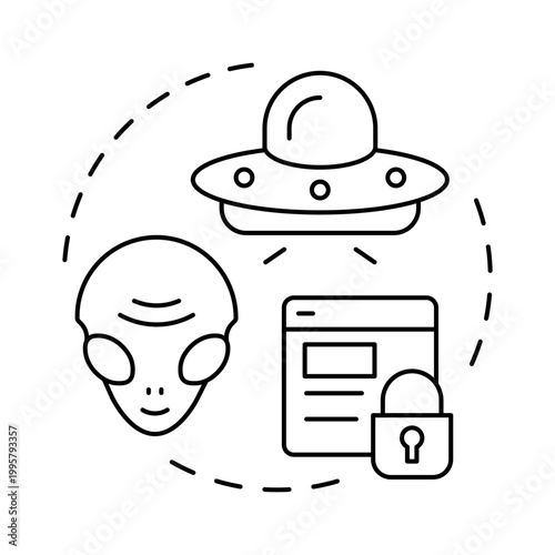 Extraterrestrial conspiracies blue gradient concept icon. Secret information, social media. Round shape line illustration. Abstract idea. Graphic design. Easy to use in article, blog post