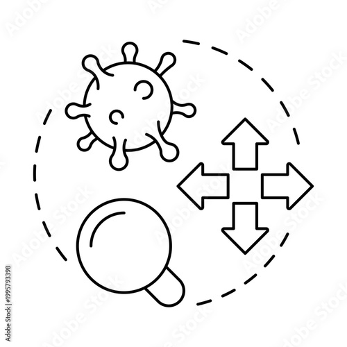 Infectious disease epidemiology blue gradient concept icon. Microbiology research, analytic epidemiology. Round shape line illustration. Abstract idea. Graphic design. Easy to use in presentation