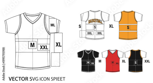 Basketball Jersey Vector Mockup Templates