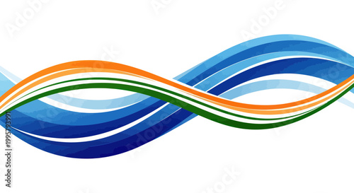 Abstract Indian Flag Waves
