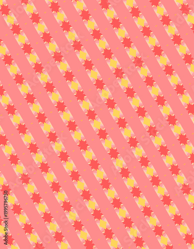 Sunset orange fabric textile pattern in yellow, orange, coral, red