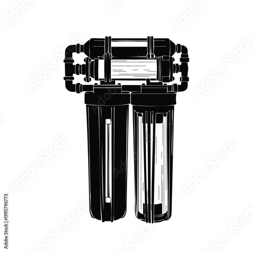 Reverse osmosis system silhouette set bundle water filtration filter.