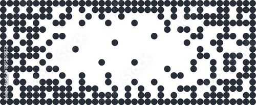 Pixel Grid Disintegrating Halftone Frame