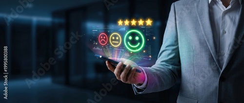 Customer feedback analysis event corporate office digital interface modern environment close-up view user experience optimization