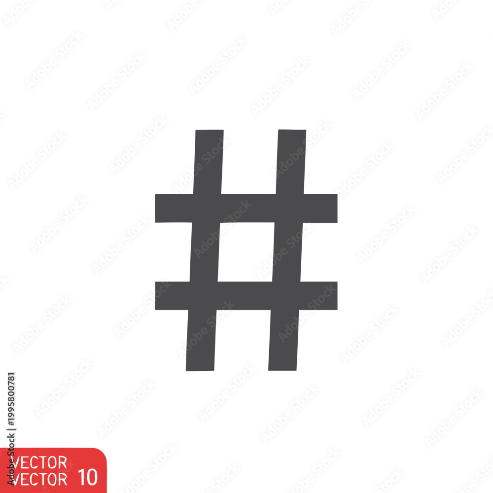 Fototapeta premium Black Number Sign Symbol Icon 1.