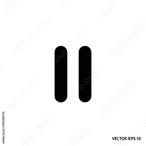 Black pause button icon design.
