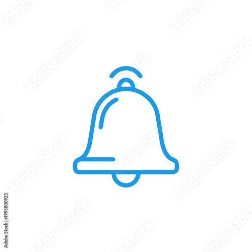Blue Bell Icon With Sound Wave.