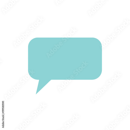 Blue speech bubble icon symbol.
