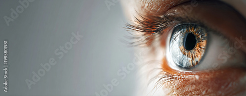 Macro Close-Up of a Human Eye Reflecting Emotions and Details with Intricate Patterns in Iris for Vision Insight Concepts