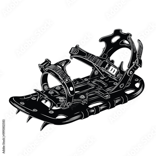 Snowshoes silhouette set bundle vector graphic winter hiking gear.