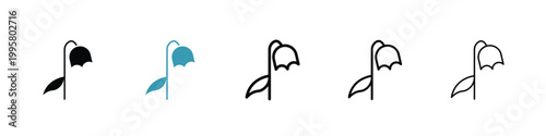 Foto Wilted flower icon in line art style on white background for graphic and web design