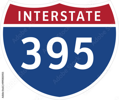 I-395 Interstate Highway System Design Sign Clipart Icon Transparent Background