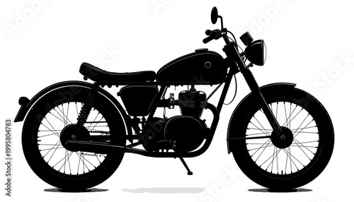 Classic Motorcycle Side View.