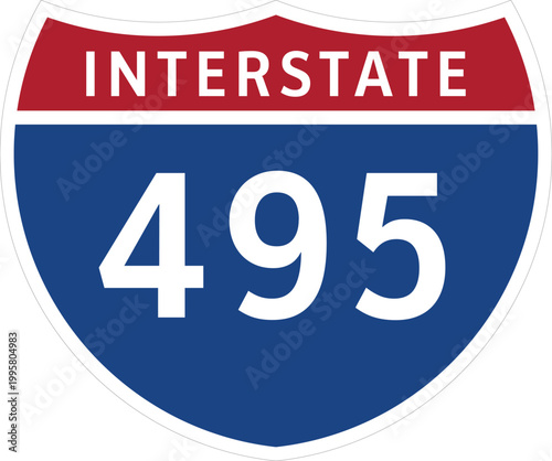 I-495 Interstate Highway System Design Sign Clipart Icon Transparent Background
