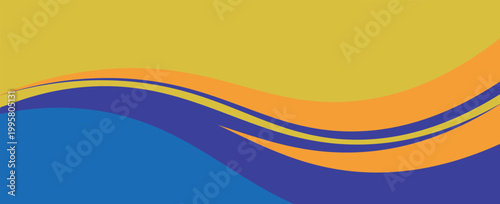 Vibrant wavy lines dance across the sunny abstract background