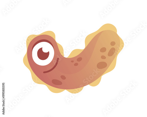 Cartoon comic germ disease microorganism, kawaii microbe pathogen bacteria virus with funny face isolated on white