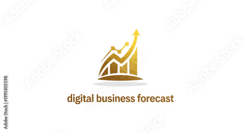 Golden Business Chart Logo Representing Growth and Financial Success.