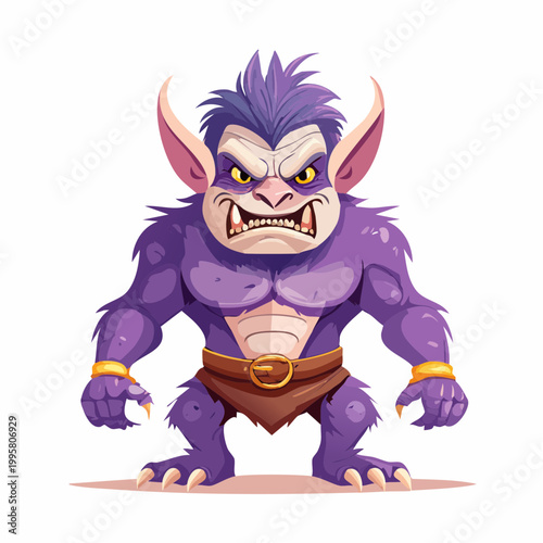 Fierce Purple Monster Character
