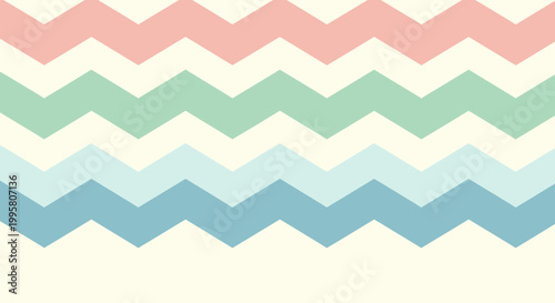Pastel Chevron Pattern Background - Pink, Green, Blue Zigzag Lines