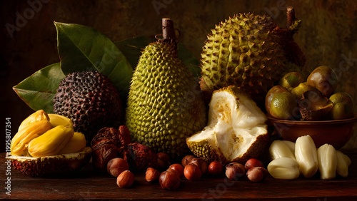 Tropical Soursop and Salak Fruit Composition