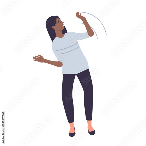 Phobia mental problem. Mental disorder, fear psychiatric illness cartoon vector illustration