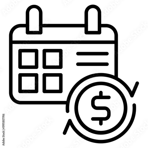 Recurring Transfer Icon – Automatic Payment Vector Symbol