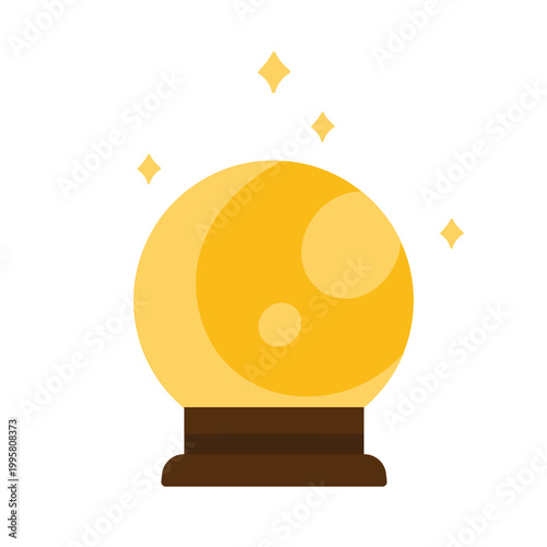 Magic crystal ball. Fortune teller accessories, witchcraft tools cartoon vector illustration