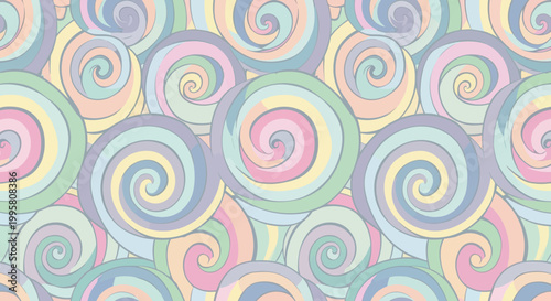 Pastel Swirls Pattern: Cute Candy & Lollipop Background
