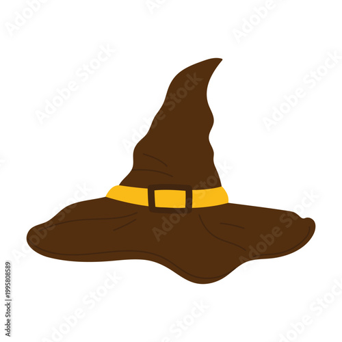 Magic wizard hat. Witchcraft accessories, fortune teller inventory cartoon vector illustration