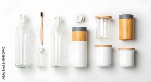 Sustainable Bamboo Products with Glass Containers