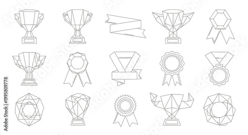 Collection of various award icons and trophies.