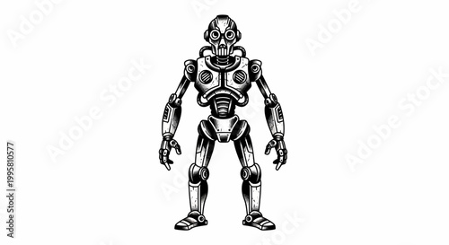 Retro Robot Illustration