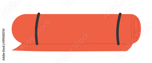 Exercise fitness mat. Weight loss accessories, sport practice, yoga activity vector illustration