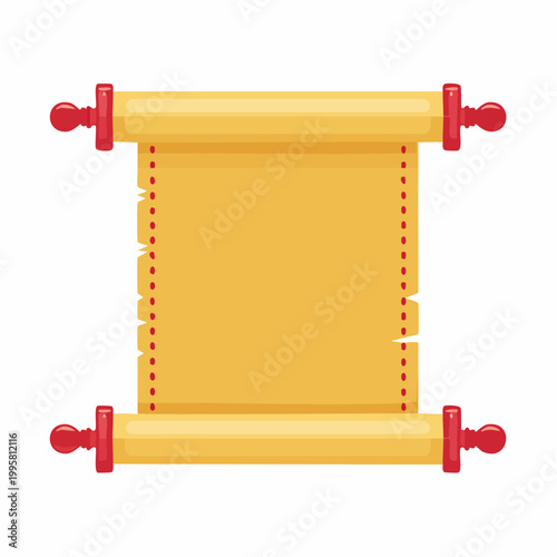 Vintage Scroll with Red Finials