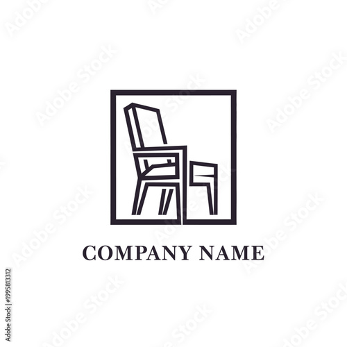 Luxury medical equipment company logo features a chair in a box