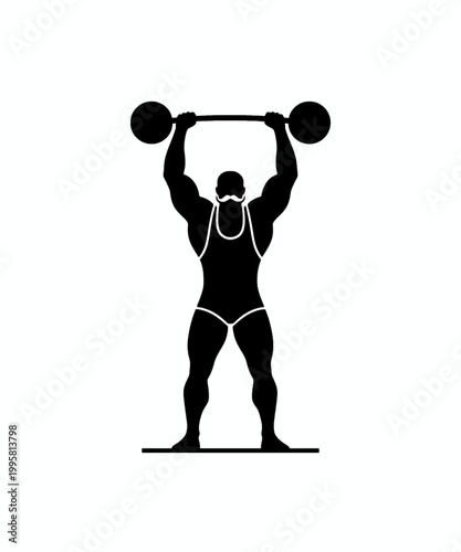 muscular man lifting dumbbells strength training flat design vector illustration