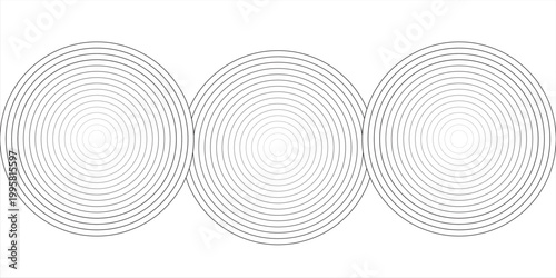 Black concentric circle set. Sonar or sound wave ring collection. Dotted and linear epicentre, target, radar icon concept. Ripple radial signal or vibration elements.