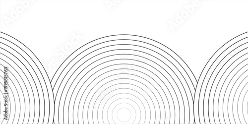 Black concentric circle set. Sonar or sound wave ring collection. Dotted and linear epicentre, target, radar icon concept. Ripple radial signal or vibration elements.