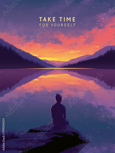 Take time for yourself. Motivational poster.	