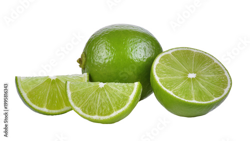 Εκτύπωση καμβά Fresh Green Lime with Sliced Halves and Wedges