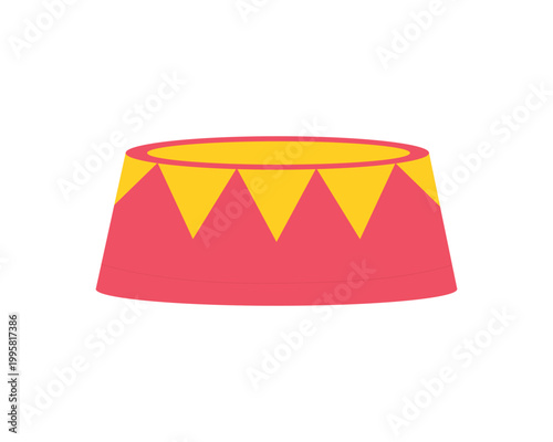 Colorful circus performance podium. Amusement park, festival show equipment cartoon vector illustration