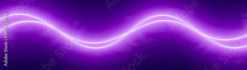 Sine wave displays a continuous fluid purple beam of light undulating gracefully across a dark backdrop to represent smooth connectivity or steady electronic communication signals.