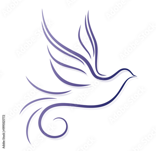 A symbol of the flying stylized pigeon.