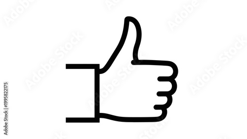 Thumbs Up Icon: Simple Line Art Gesture of Approval and Positivity