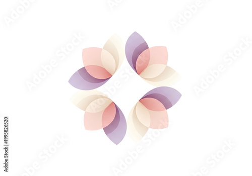 Minimalist Pastel Geometric Floral Logo Design