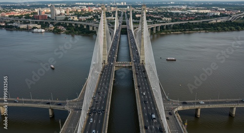 Highway bridge over water city.