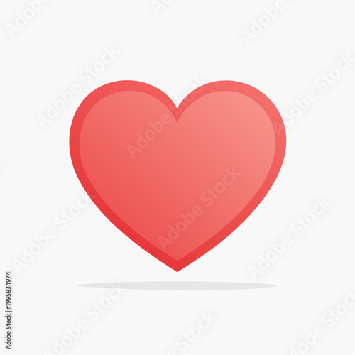 Free Download Red Heart Icon with Gradient and Shadow - GFXLoad