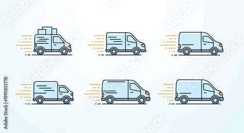 Motion of a delivery van speeding.
