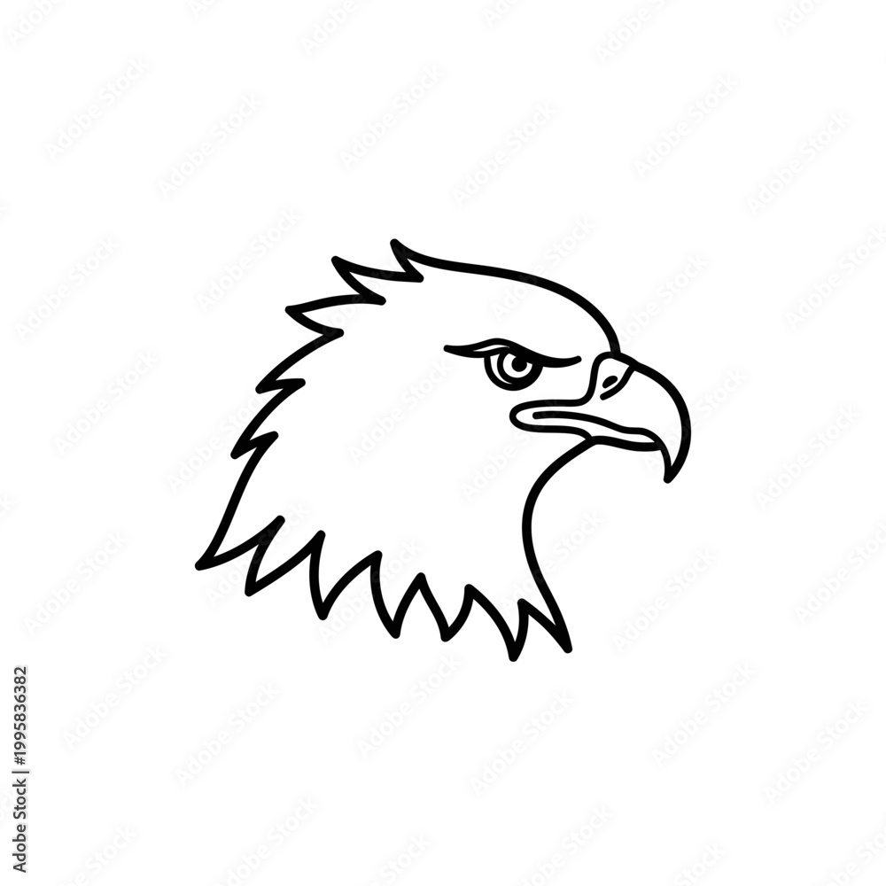 Fototapeta premium Eagle Head Silhouette Vector Art