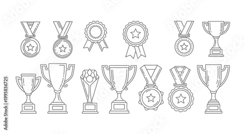 Collection of various awards and trophies.